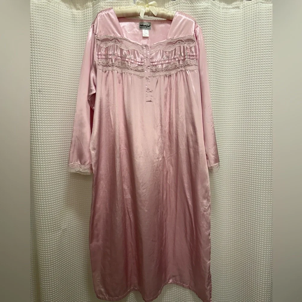 Vintage Anthony Richards Pink Satin Robe - 1X - Picture 1 of 6